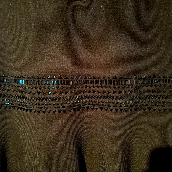 Black Knitted Dress with embroidered beads. - Picture 5 of 9